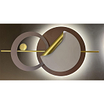 Бра круглое светодиодное в матовых оттенках коричневого и золотого цвета Kosmikos варинант исполнения - 1 | Loft Concept в Челябинске