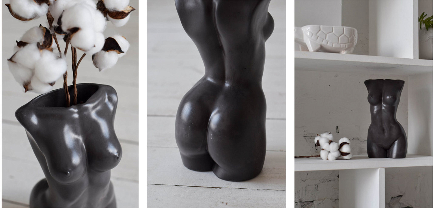 Ваза Vase Female Torso black Ваза Vase Female Torso black - Loft-Concept в Челябинске