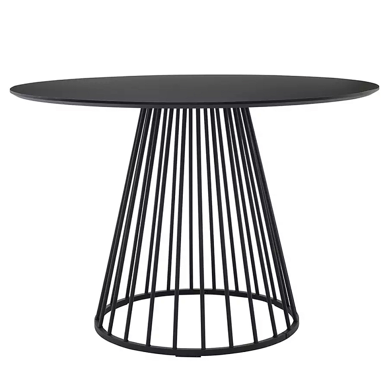 Круглый обеденный стол с основанием в виде конуса Dining table in Loft Style Черный Круглый обеденный стол с основанием в виде конуса Dining table in Loft Style Черный в Челябинске | Loft Concept