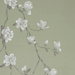 Обои ручная роспись Magnolia Canopy Colourway SC-287 on Aquamarine slub silk варинант исполнения - 2 | Loft Concept в Челябинске