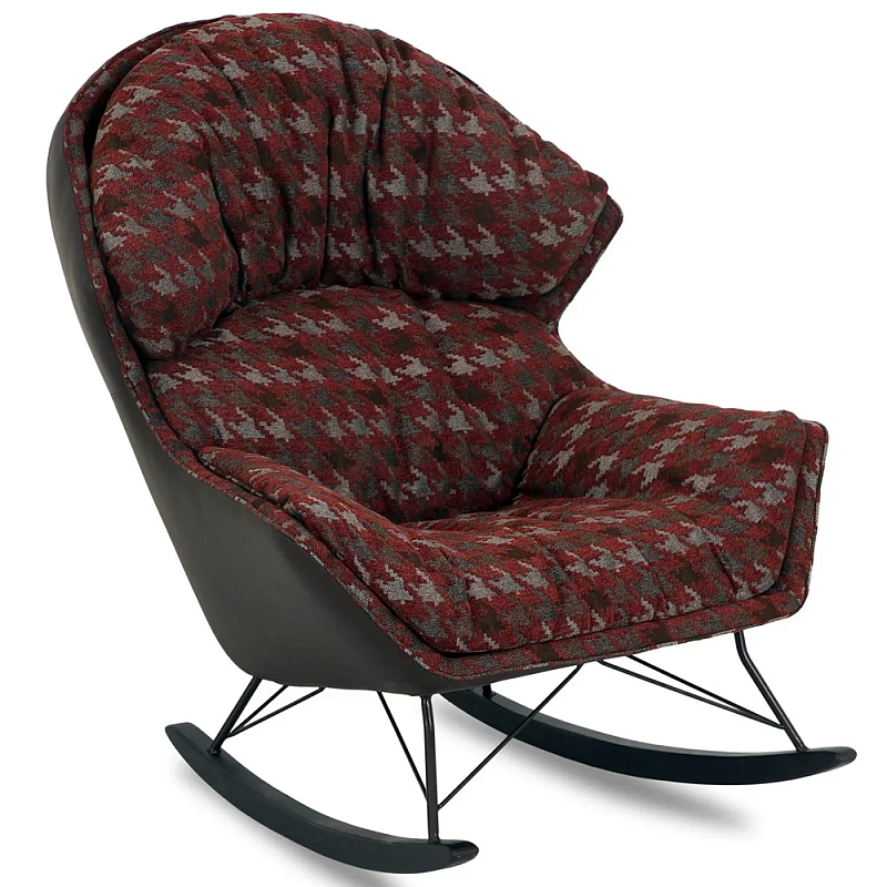Кресло-качалка Roderick Rocking Chair Бордовый Коричневый Красный Серый Кресло-качалка Roderick Rocking Chair Бордовый Коричневый Красный Серый в Челябинске | Loft Concept