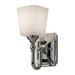 Бра для ванных комнат с белым матовым плафоном квадратной формы на основании цвета хром Feiss варинант исполнения - 1 | Loft Concept в Челябинске