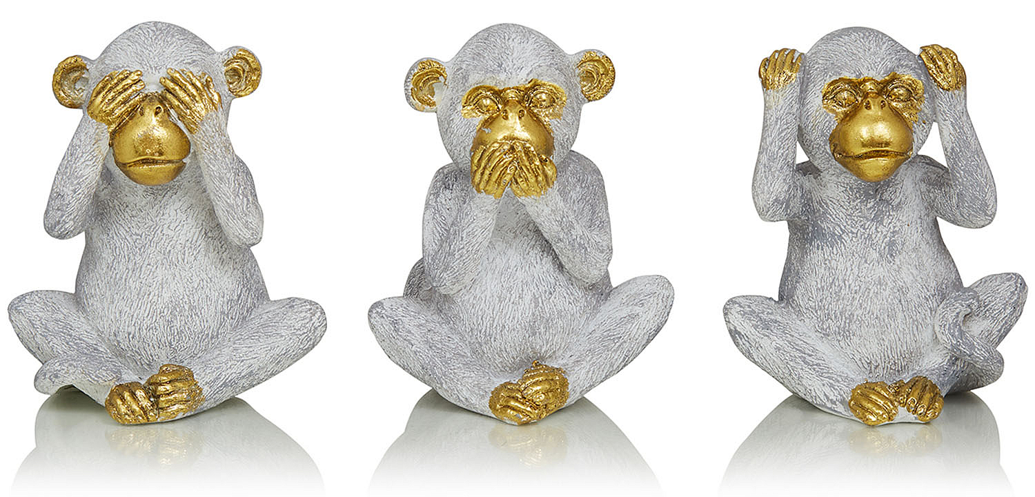 Комплект из 3-х статуэток Three Monkeys Комплект из 3-х статуэток Three Monkeys - Loft-Concept в Челябинске