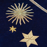 Обои с вышивкой ручной работы Cosmos Original colourway on velvet варинант исполнения - 3 | Loft Concept в Челябинске