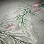 Обои ручная роспись Silk Tree Colourway SC-92 on Crackled Silver on Shell Pink metallic silk варинант исполнения - 3 | Loft Concept в Челябинске