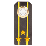 Часы подарочные настольные в виде погона ВМФ из натурального камня Змеевик Military Clock варинант исполнения - 6 | Loft Concept в Челябинске