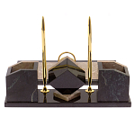 Настольный письменный набор из бежевого мрамора с часами Marble Accessory варинант исполнения - 3 | Loft Concept в Челябинске