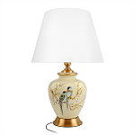 Настольная лампа бежевая с изображением птиц Slip Away варинант исполнения - 1 | Loft Concept в Челябинске