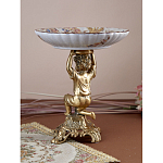 Чаша с цветочным орнаментом на ножке в виде бронзового ангела Eden Garden варинант исполнения - 6 | Loft Concept в Челябинске