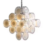 Люстра  с каскадом из круглых декоративных элементов  White Clear Glass Chandelier варинант исполнения - 6 | Loft Concept в Челябинске