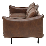 Трехместный кожаный диван на ножках темно-коричневый Tailler Sofa Brown варинант исполнения - 3 | Loft Concept в Челябинске