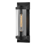 Настенный фонарь в индустриальном стиле с вытянутым цилиндрическим плафоном из прозрачного стекла и черным корпусом Hinkley варинант исполнения - 4 | Loft Concept в Челябинске