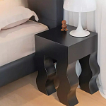 Дизайнерский журнальный стол чёрный с ножками волнистой формы Egopi варинант исполнения - 2 | Loft Concept в Челябинске