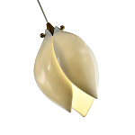 Подвесной светильник светодиодный с белым плафоном в виде цветка из фарфора и стали Flower Light Gold варинант исполнения - 3 | Loft Concept в Челябинске