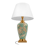 Настольная лампа бирюзовая с цветочным принтом Turquoise Flight варинант исполнения - 3 | Loft Concept в Челябинске