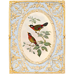 Декоративный постер с изображением птиц в раме с рельефным растительным узором Blooming Birds Poster варинант исполнения - 7 | Loft Concept в Челябинске