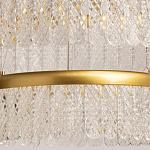 Люстра двухъярусная с золотого цвета и прозрачными подвесками Pettico варинант исполнения - 4 | Loft Concept в Челябинске