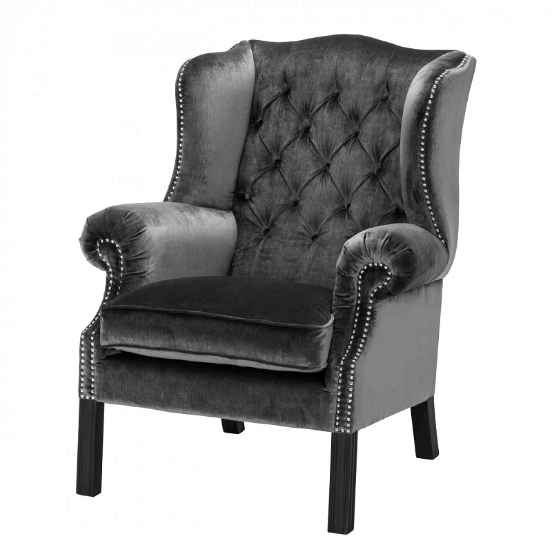 Кресло Eichholtz Chair Bradley Серый Черный в Челябинске | Loft Concept 