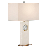 Настольная лампа из мрамора с тканевым прямоугольным абажуром Eternity варинант исполнения - 3 | Loft Concept в Челябинске