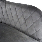 Барный стул со спинкой и подлокотниками на 4-х металлических ножках Douglas Rhombus Серый Велюр варинант исполнения - 4 | Loft Concept в Челябинске