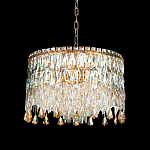 Люстра круглая с хрустальными подвесками на золотистом каркасе Roul Crystal Light варинант исполнения - 6 | Loft Concept в Челябинске