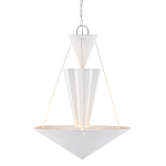 Люстра светодиодная белая геометрической формы с рифленым плафоном White Geometric Lamps варинант исполнения - 1 | Loft Concept в Челябинске