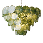 Люстра из зеленых стеклянных дисков с перламутровым эффектом Green Glowing Glaze варинант исполнения - 6 | Loft Concept в Челябинске