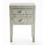 Тумбочка прикроватная White Pearl BEDSIDE CABINET 2 DRAWER варинант исполнения - 1 | Loft Concept в Челябинске