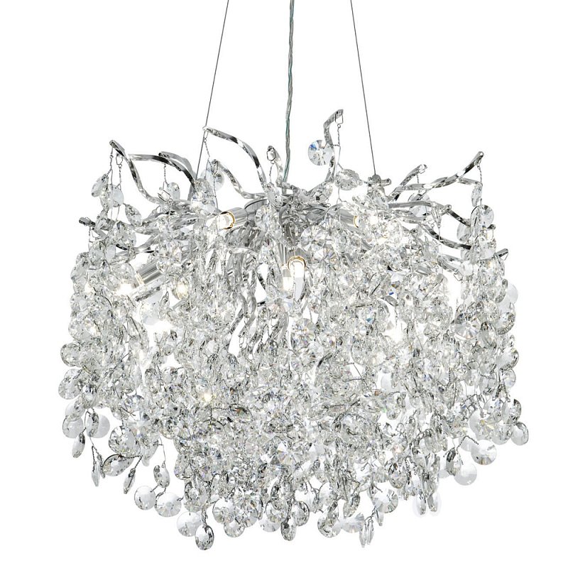 Люстра с хрустальными подвесками на металлических ветках Fairytree Light Silver Chandelier 10 Серебряный Прозрачное Стекло Люстра с хрустальными подвесками на металлических ветках Fairytree Light Silver Chandelier 10 Серебряный Прозрачное Стекло в Челябинске | Loft Concept