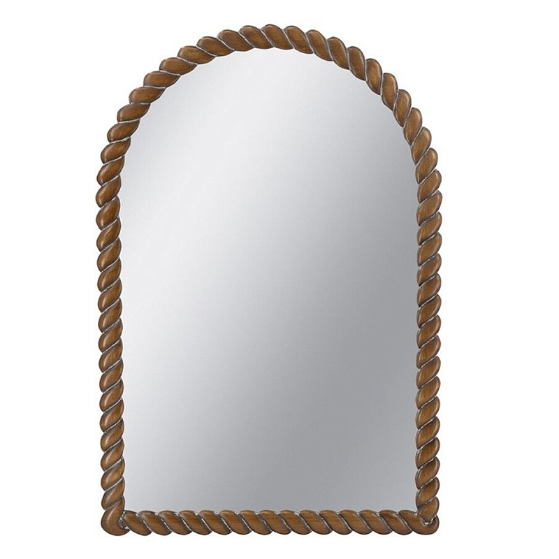 Зеркало с текстурной рамой из натурального дерева  Pine Wall Mirror Коричневый в Челябинске | Loft Concept 