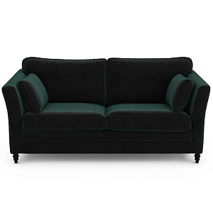 Диван с обивкой из велюра зеленый Gibbs Dark Green Sofa