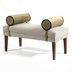 Банкетка Banquette PIED DE POULE с принтом гусиная лапка и бежевыми подлокотниками  варинант исполнения - 2 | Loft Concept в Челябинске