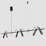 Люстра с 8-ю цилиндрическими плафонами на магнитном креплении и черным металлическим основанием Bronze Concert варинант исполнения - 2 | Loft Concept в Челябинске