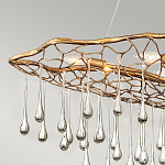 Люстра подвесная золотого цвета с металлическим сетчатым основанием и стеклянными каплевидными подвесками Hinkley варинант исполнения - 10 | Loft Concept в Челябинске