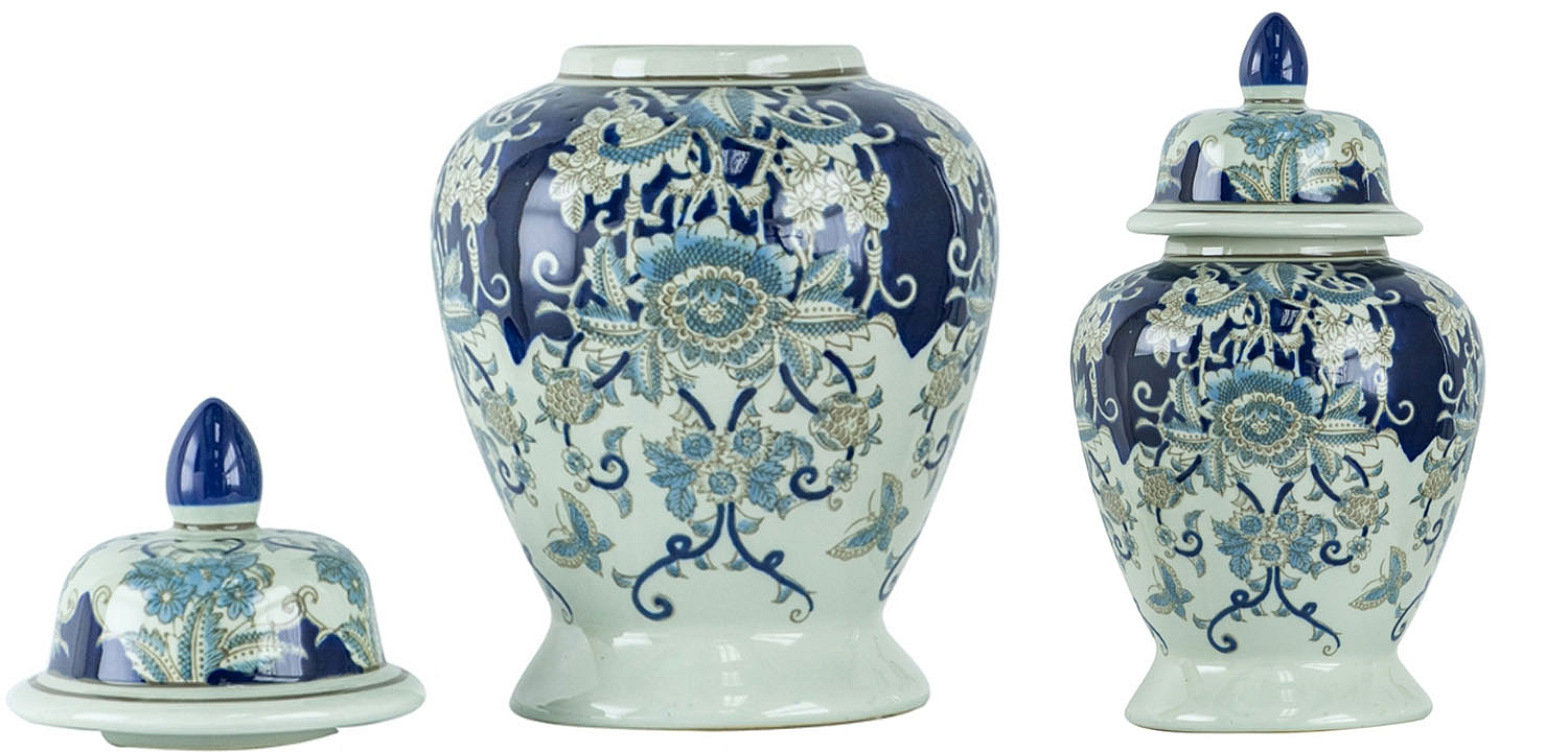 Ваза с крышкой Blue & White Ornament Vase 42 Ваза с крышкой Blue & White Ornament Vase 42 - Loft-Concept в Челябинске