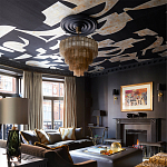 Обои ручная роспись в стиле Арт-деко Symphony Original colourway on Flint silk dupion варинант исполнения - 3 | Loft Concept в Челябинске