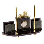 Настольный канцелярский набор из нефрита с декором в виде льва Golden Lion варинант исполнения - 2 | Loft Concept в Челябинске