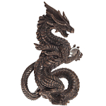 Декоративная статуэтка Дракон Dark Bronze Dragon Holding Sphere Statuette варинант исполнения - 1 | Loft Concept в Челябинске