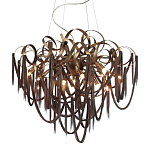 Люстра подвесная с объемной композицией из скрученных лент и металлических цепочек Atlantis Chain варинант исполнения - 1 | Loft Concept в Челябинске