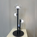 Настольная лампа с тремя прозрачными куполообразными плафонами и черным металлическим основанием Flos Wireline Lighting варинант исполнения - 6 | Loft Concept в Челябинске