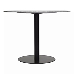 Круглый обеденный стол с белой мраморной столешницей White Tabletop on Black Base варинант исполнения - 4 | Loft Concept в Челябинске