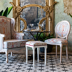 Стул из массива бука светло-серый с растительным орнаментом Raffael Angel Grey Chair варинант исполнения - 4 | Loft Concept в Челябинске