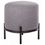 Круглый пуф на металлических ножках с обивкой из рогожки Casey Poof варинант исполнения - 1 | Loft Concept в Челябинске