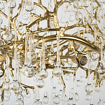 Подвесная люстра в виде ветвей деревьев золотого цвета с прозрачными подвесками-каплями 8 и 14 ламп Droplet Chandelier варинант исполнения - 6 | Loft Concept в Челябинске