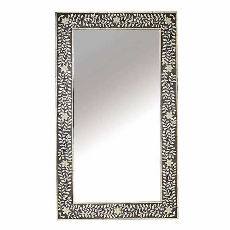 Зеркало Inlaid Bone Motive Белый Черный Зеркало Inlaid Bone Motive Белый Черный в Челябинске | Loft Concept