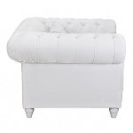 Кресло низкое с мягкой обивкой из велюра на 4-х ножках из массива березы Sophie Armchair white варинант исполнения - 2 | Loft Concept в Челябинске