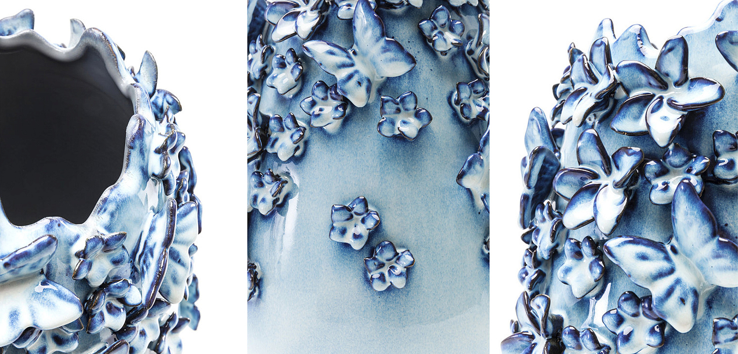Ваза Blue & white Butterflies vase Ваза Blue & white Butterflies vase - Loft-Concept в Челябинске