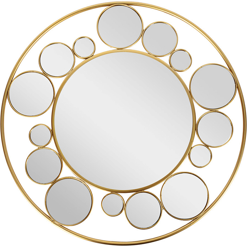 Зеркало настенное с круглыми зеркальными вставками Modern Mirror Space Золотой Зеркало Зеркало настенное с круглыми зеркальными вставками Modern Mirror Space Золотой Зеркало в Челябинске | Loft Concept