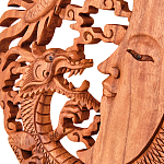 Панно из дерева дракон и луна Panel With Animals варинант исполнения - 2 | Loft Concept в Челябинске