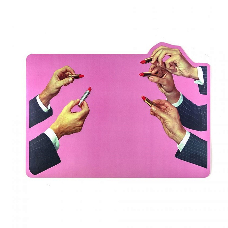 Салфетка под приборы Seletti Pink Lipstick Розовый Мульти Салфетка под приборы Seletti Pink Lipstick Розовый Мульти в Челябинске | Loft Concept